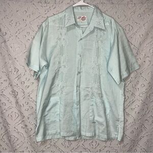 Vintage 1970 Double Red Horse Embroidered button up shirt